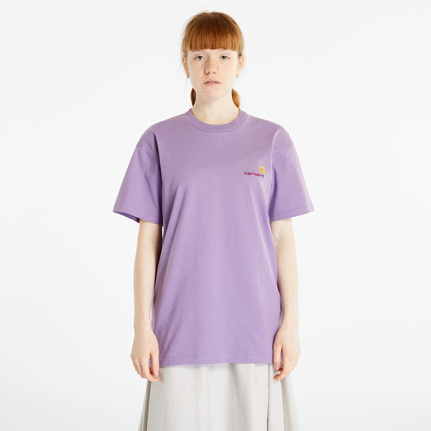 T-shirt Carhartt WIP S/S American Script T-Shirt Mørkeblå | I029956_1CW_XX, 0