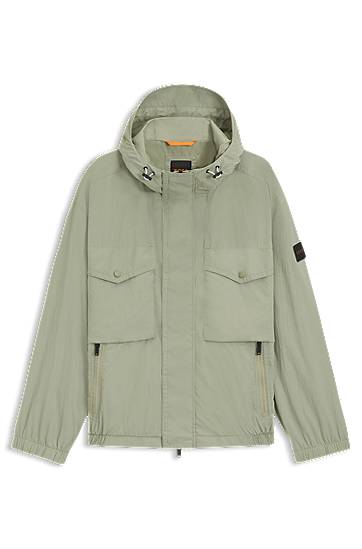 Jakke BOSS Water-repellent hooded jacket Grøn | 50543388