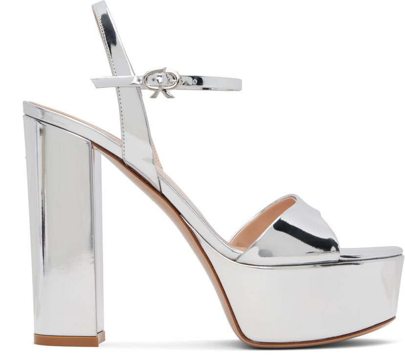 Sneakers og sko Gianvito Rossi Marlena Platform Heeled Sandals Metalisk | G32688-85RIC-MET