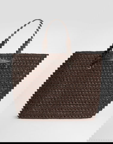 Mulepose Dolce & Gabbana Dolce & Gabbana Raffia Crochet Shopper with Crocodile Embossed Handles Onesize Brun | BM2453A9N968C895, 0