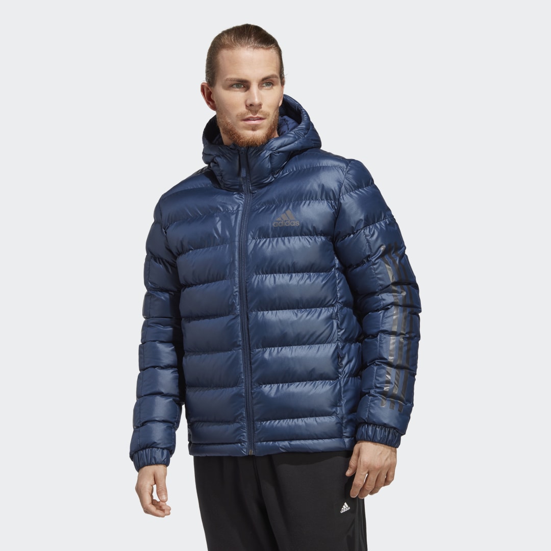 Puffer jakke adidas Originals 3-Stripes SDP Badge of Sport Jacket Mørkeblå | GV5329, 0
