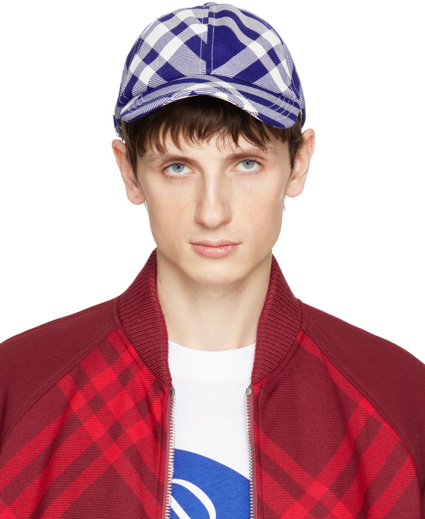 Kasket Burberry Check Cap Blå | 8079477