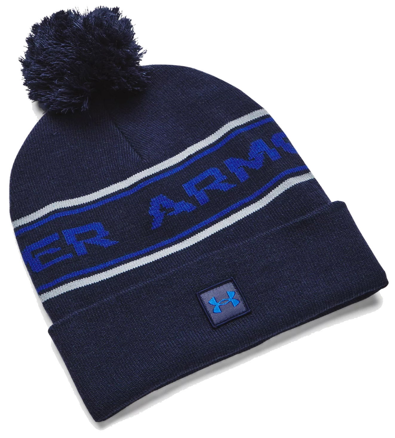 Beanie Under Armour UA Halftime Pom Mørkeblå | 1379985-410, 0