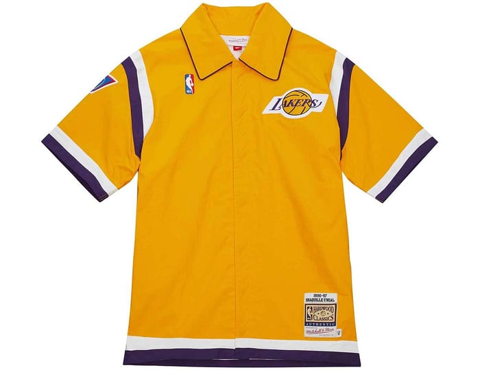 Jersey Mitchell & Ness Mitchell & Ness NBA Los Angeles Lakers 96 Season Warm-Up Shirt Gul | ASSH5016-LAL96SONLTG, 0