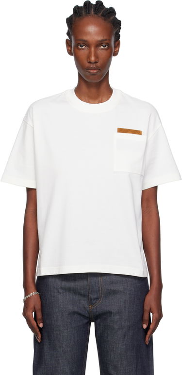 T-shirt Bottega Veneta Bottega Veneta Cotton Jersey T-Shirt with Pocket Hvid | 838925 V4N50, 0