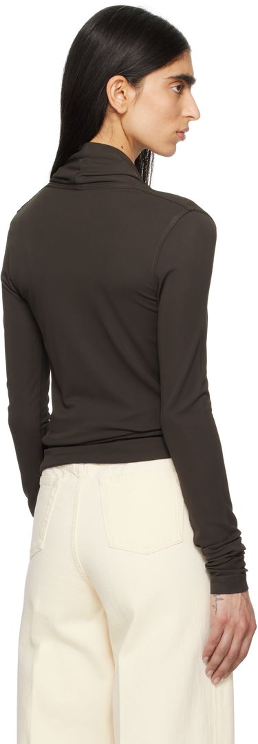 Sweater TOTEME TOTEME Overlapped Jersey Wrap Top Brun | 252-WRT0443-FB0162, 2