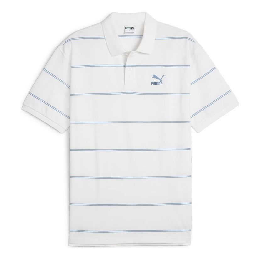 Polo skjorte Puma TEAM Striped Polo Shirt Hvid | 627122-02