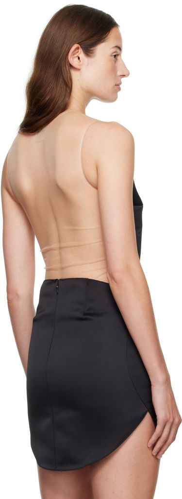 Krop Courrèges Courrèges Illusion Circle Satin Bodysuit Sort | 325JBD143PL0162, 2