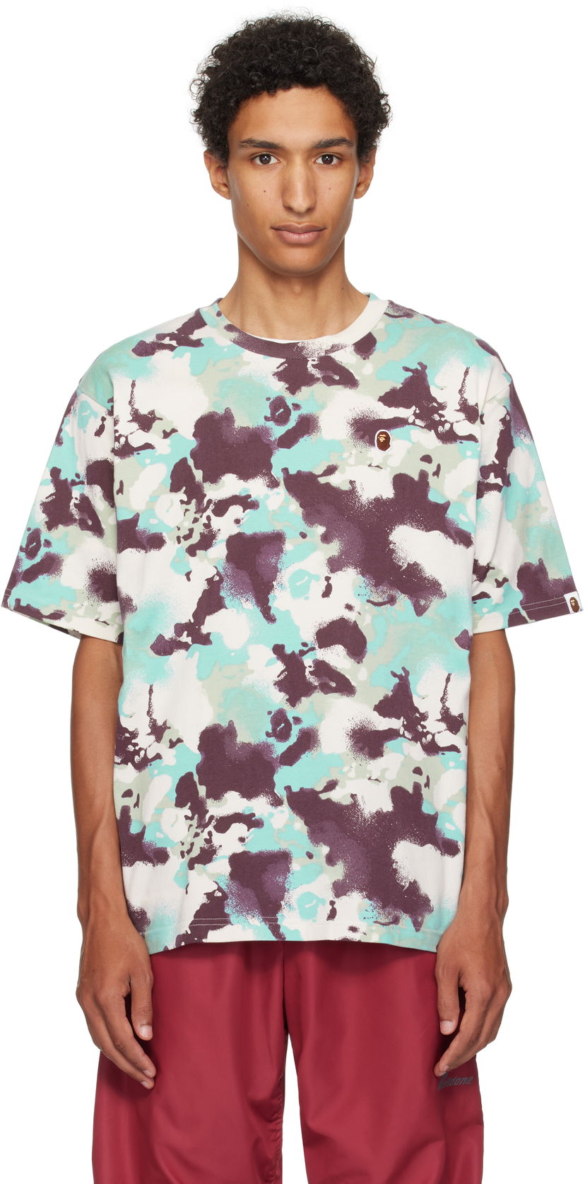 T-shirt BAPE A Bathing Ape Map Camo Ape Head T-Shirt Flerfarvet | 001CSL301001M