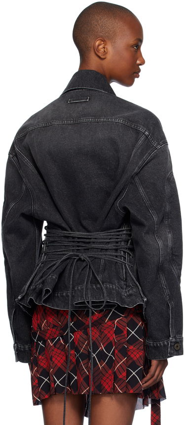 Jakke Jean Paul Gaultier Gaultier Lacing Denim Jacket Sort | 24/31-F-VE070LP-D016-06, 2