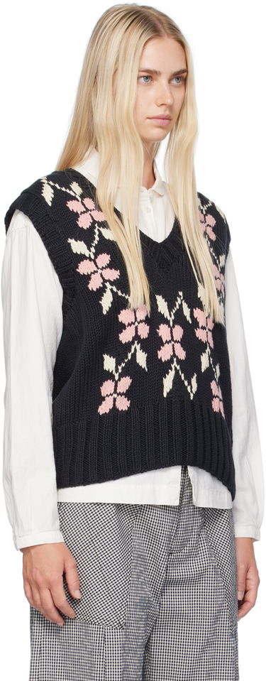 Vest YMC YMC Heidi Floral Knit Vest Sort | Q8WMA, 1