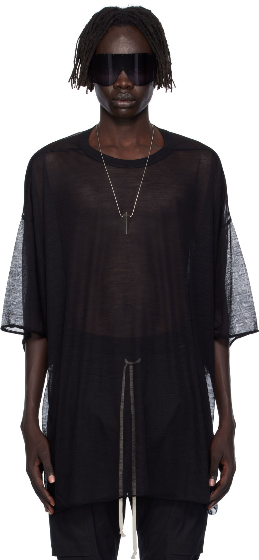 T-shirt Rick Owens Rick Owens Concordians Tommy T-Shirt Sort | RU02E1283 JWR