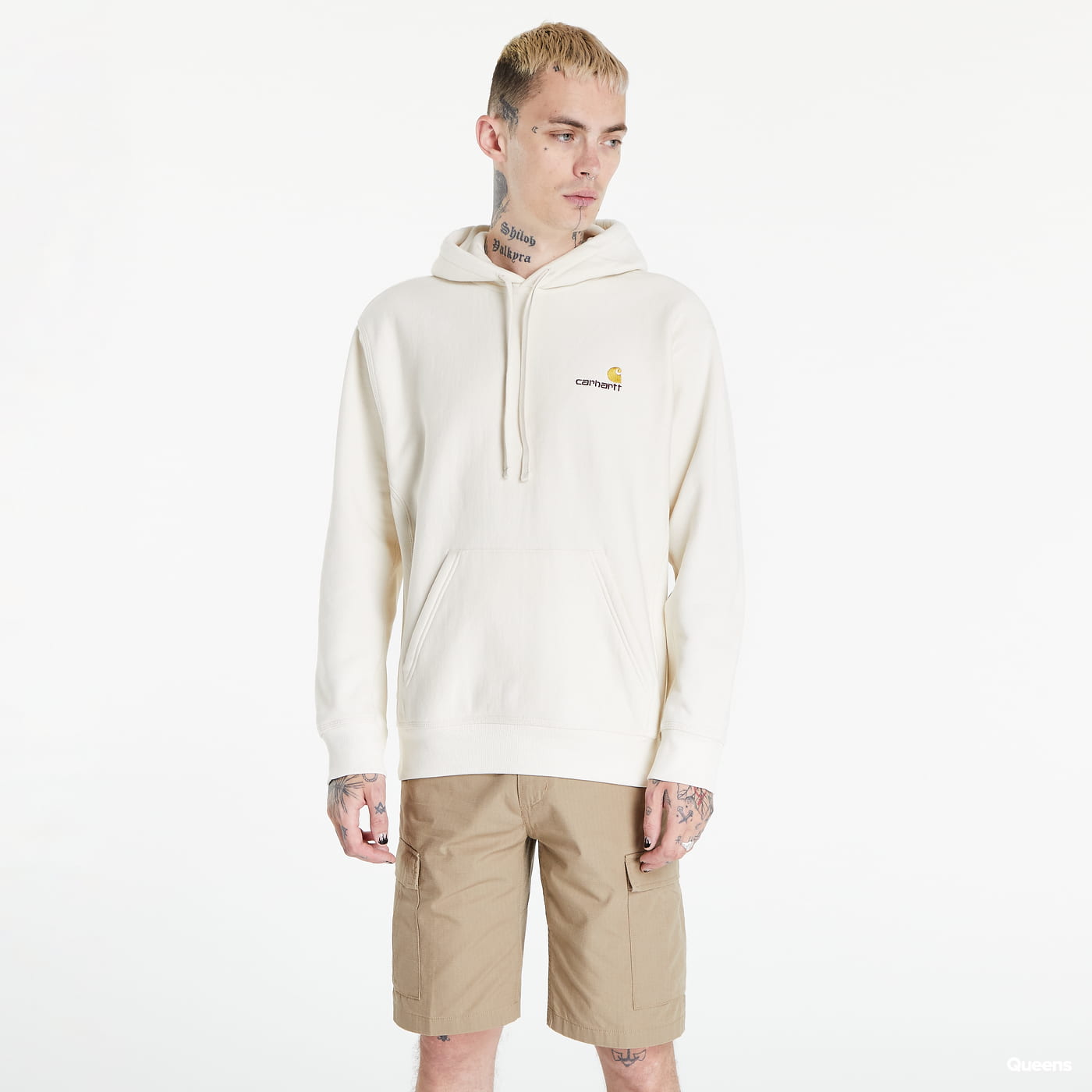 Sweatshirt Carhartt WIP Hooded American Script Hvid | I028279.05.XX, 0