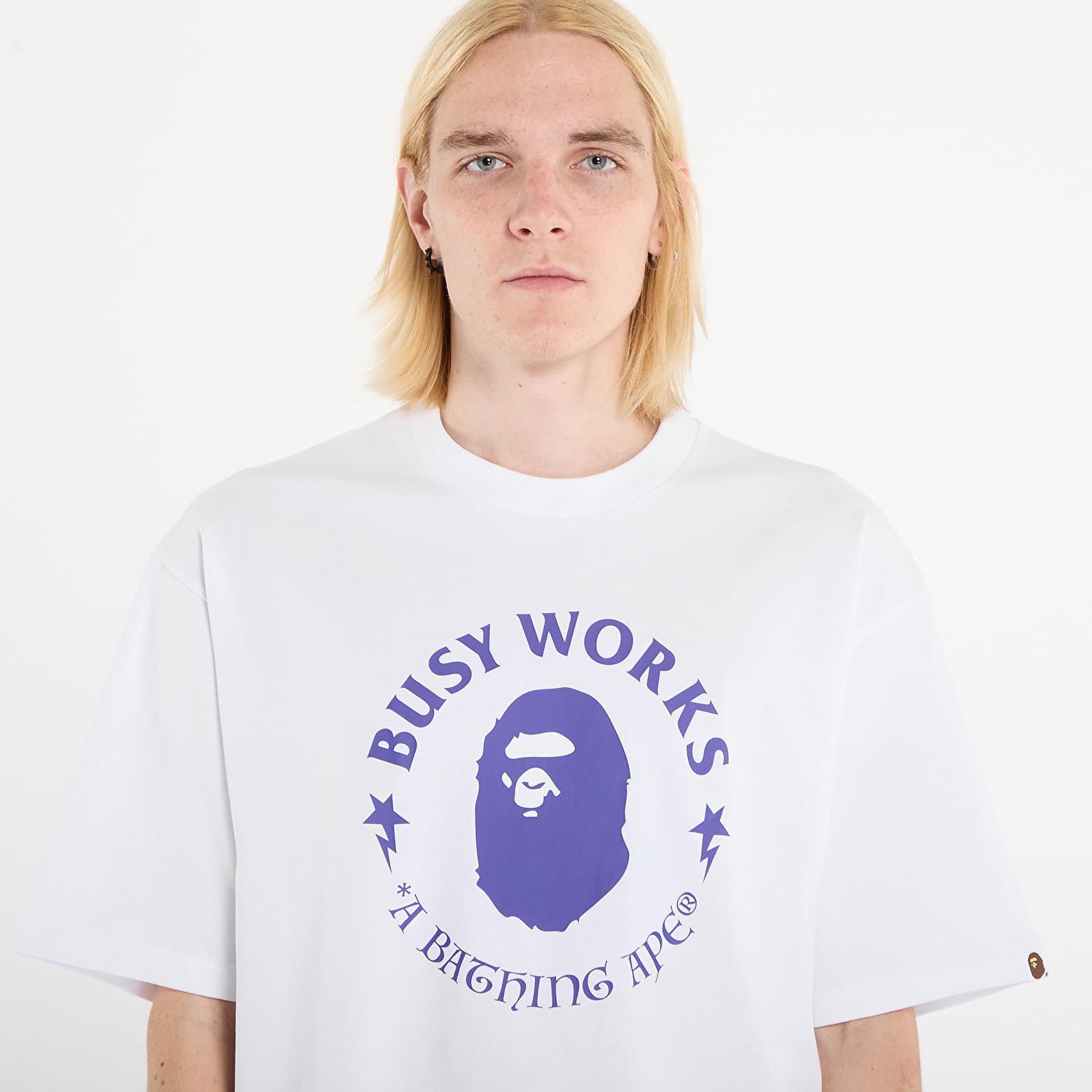 T-shirt BAPE Busy Works Relaxed Fit T-Shirt Hvid | 001TEL801331MWHT, 1