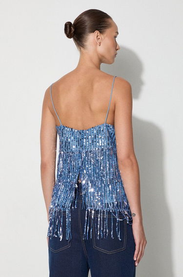 Tanktop Samsoe Samsoe Sequined Fringe Cami Top by Samsoe Samsoe Blå | F23200094, 2