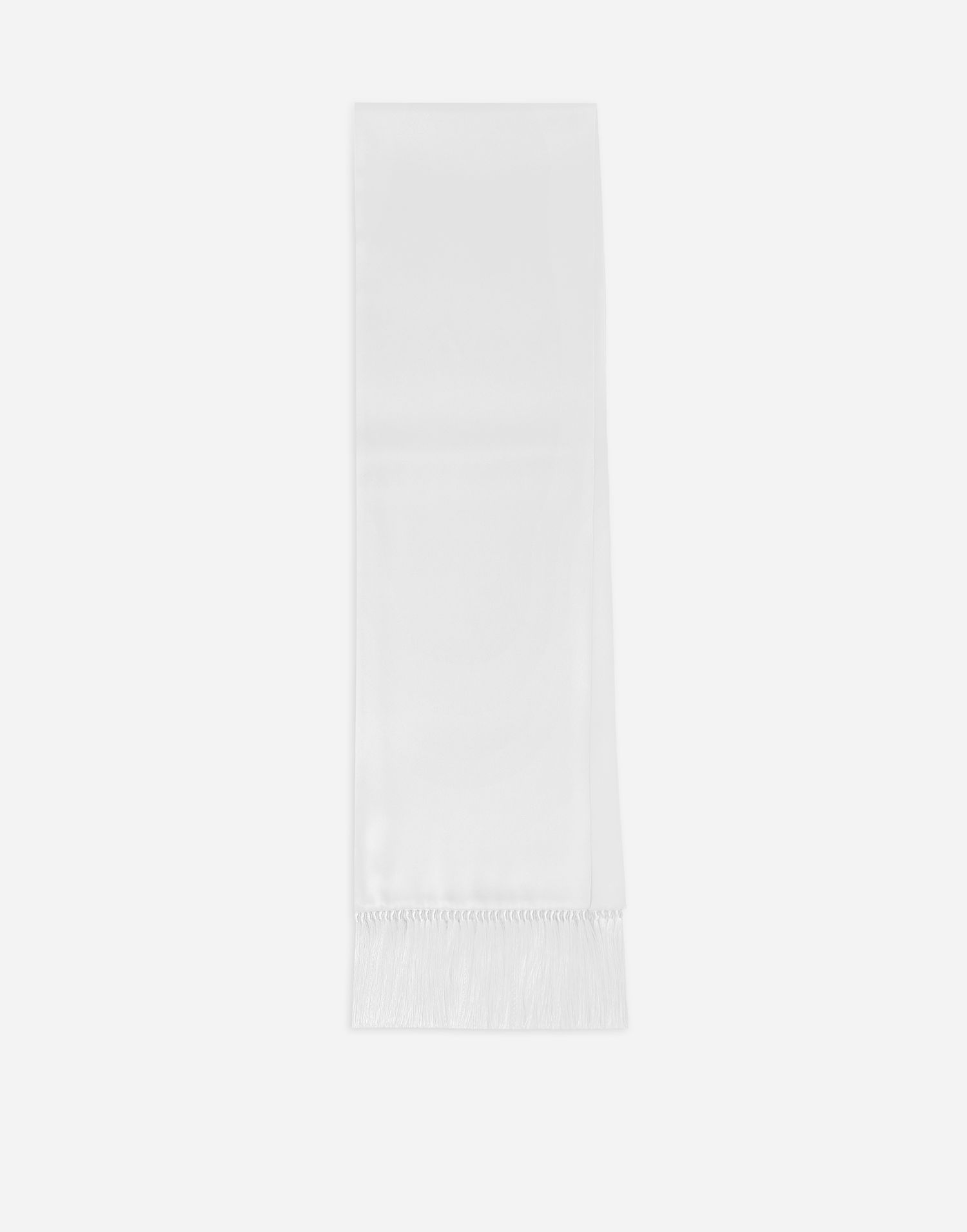 Tørklæde Dolce & Gabbana Silk Satin Scarf With Fringing Hvid | GQ359EFU1AUW0800, 1