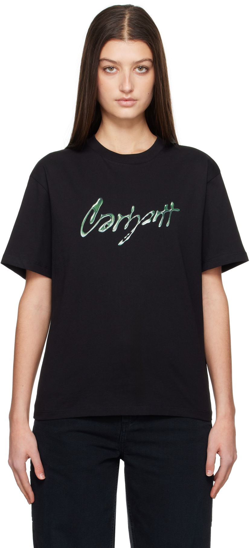 T-shirt Carhartt WIP Carhartt WIP Drip Script T-Shirt Sort | I034404 89XX