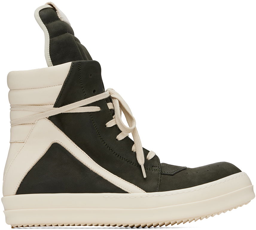 Sneakers og sko Rick Owens Green Porterville Geobasket Sort | RU02D6894 LWNLCO, 0