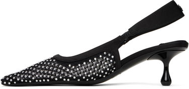 Sneakers og sko Jimmy Choo Jimmy Choo Amel 50 Crystal Slingback Heels Sort | AMEL 50 QHS, 2