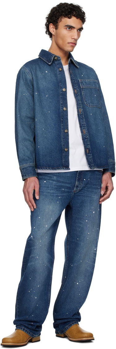 Jeans A.P.C. A.P.C. Relaxed Fit Paint Splatter Jeans Blå | COHGL-H09199, 3