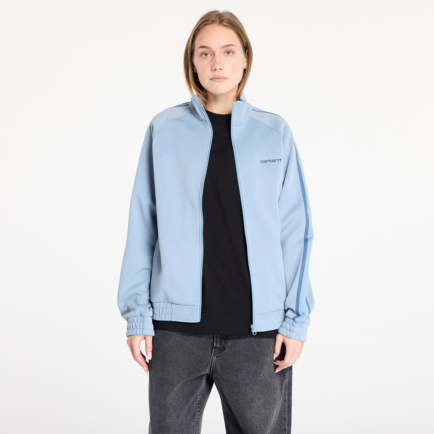 Sweatshirt Carhartt WIP Sweatshirt Bolan Jacket UNISEX Dusty Ice/ Positano S Turkis | I033926.2JNXX, 0