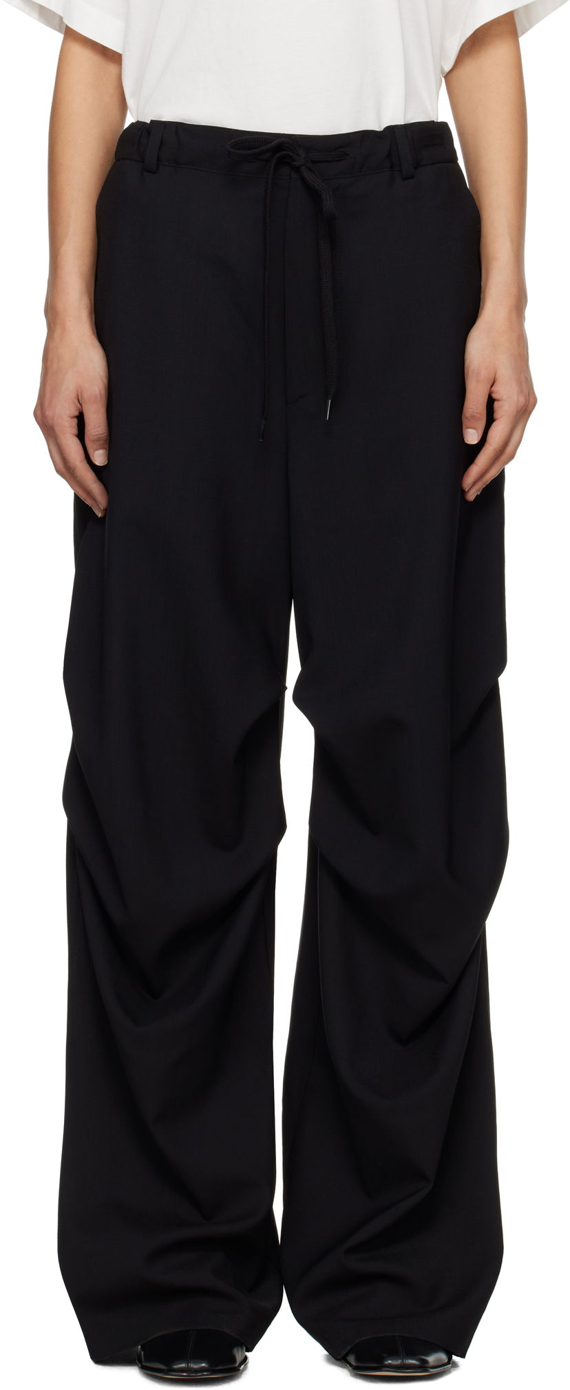Bukser Maison Margiela MM6 Maison Margiela Tailoring Wool Canvas Cargo Trousers Sort | S52KA0524 M35080