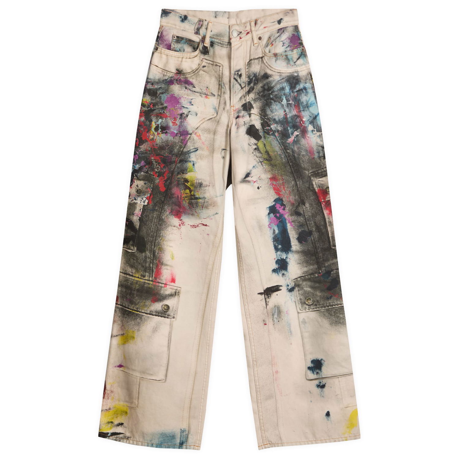 Jeans Acne Studios 1981 U Painter Printed Decorator Jeans, Size X-Small Beige | CK0133-AOL, 1