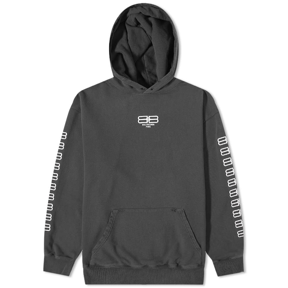 Sweatshirt Balenciaga Embroidered Sleeve BB Logo Popover Hoody Grå | 570811-TMVG6-9034, 0