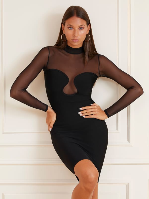 Kjole GUESS Marciano See-Through Dress Sort | 2BGK055036Z, 0