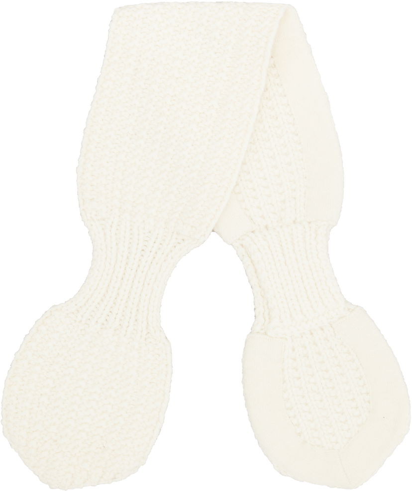 Tørklæde YMC YMC Knitted Slot Scarf Hvid | QSXMB