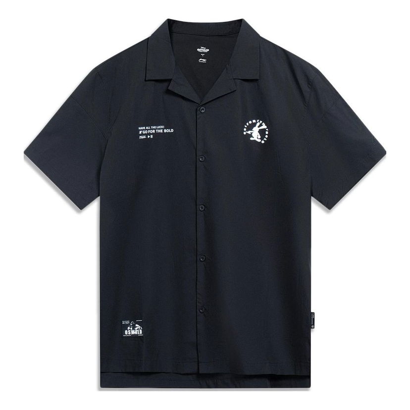 Skjorte Li-Ning Disney Oswald Graphic Short Sleeve Shirt Sort | ASHT207-1