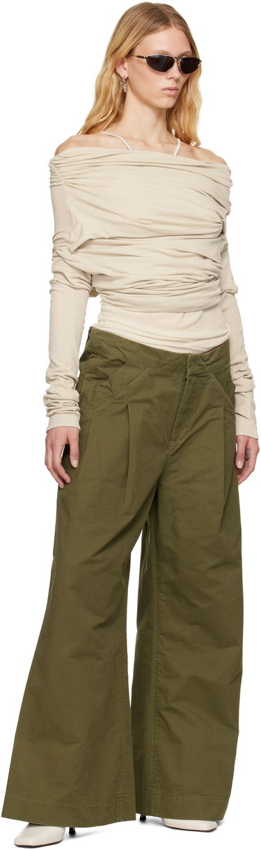 Bukser Entire Studios Entire Studios Wares Pleated Wide-Leg Trousers Grøn | ESU-S25-3007-AR, 3