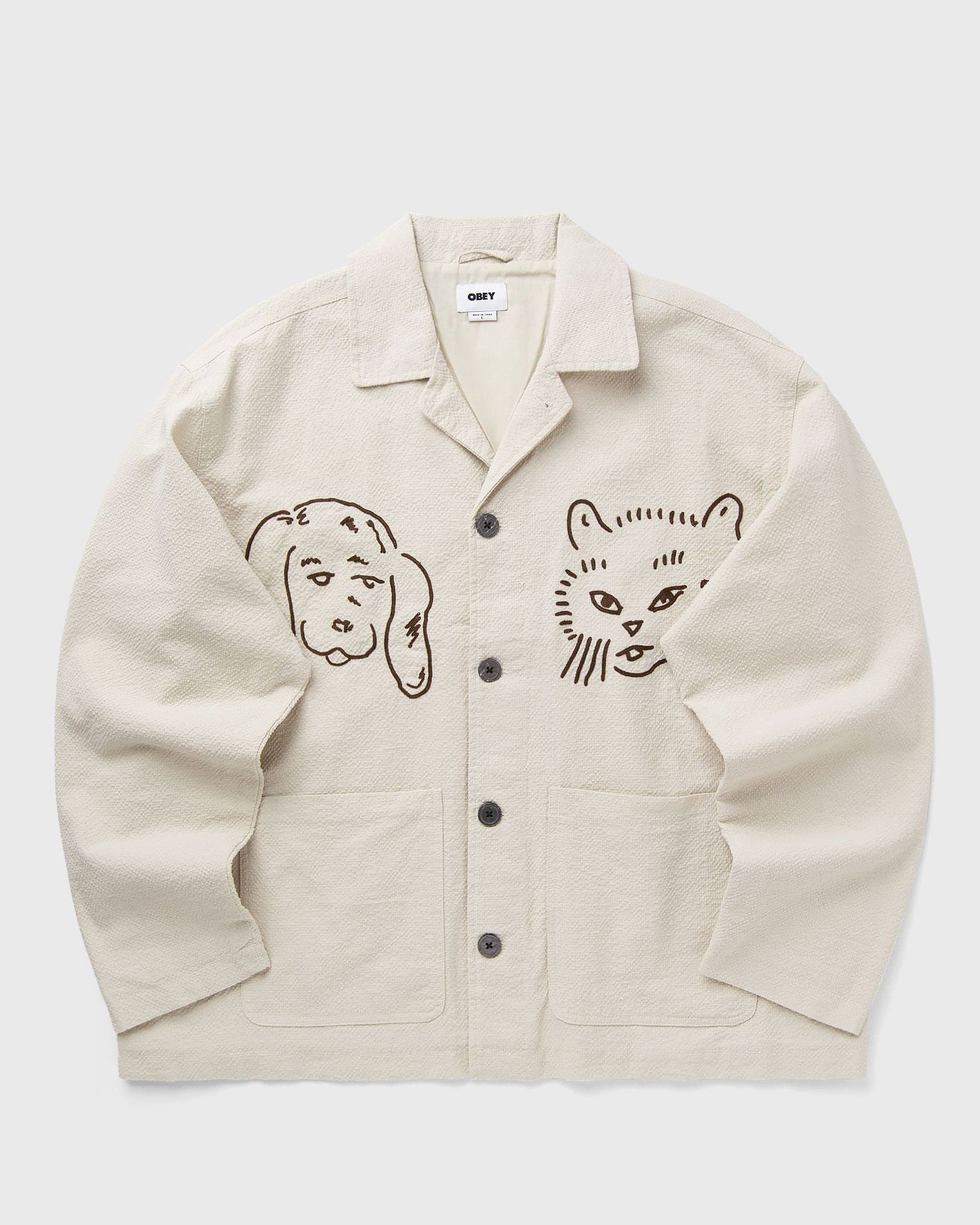 Jakke OBEY Shirt Jacket Beige | 121160065-ERT, 1
