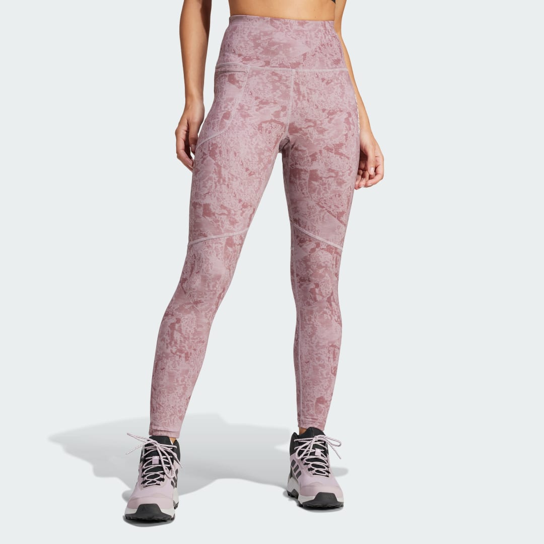 Leggings adidas Performance adidas TERREX Legíny Terrex Multi Allover Print Beige | IP6874, 0
