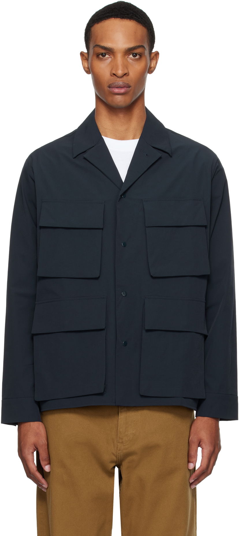 Skjorte NORSE PROJECTS Norse Projects Mads Travel Light Overshirt Mørkeblå | N50-0269