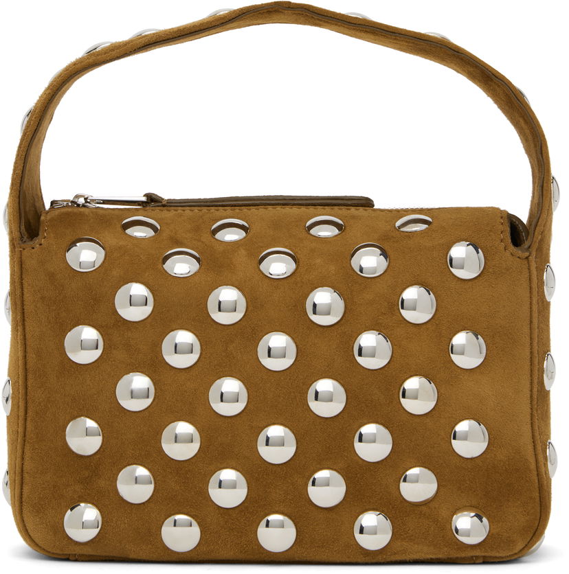 Håndtaske Khaite Small Elena Studded Suede Bag Brun | H2032-849