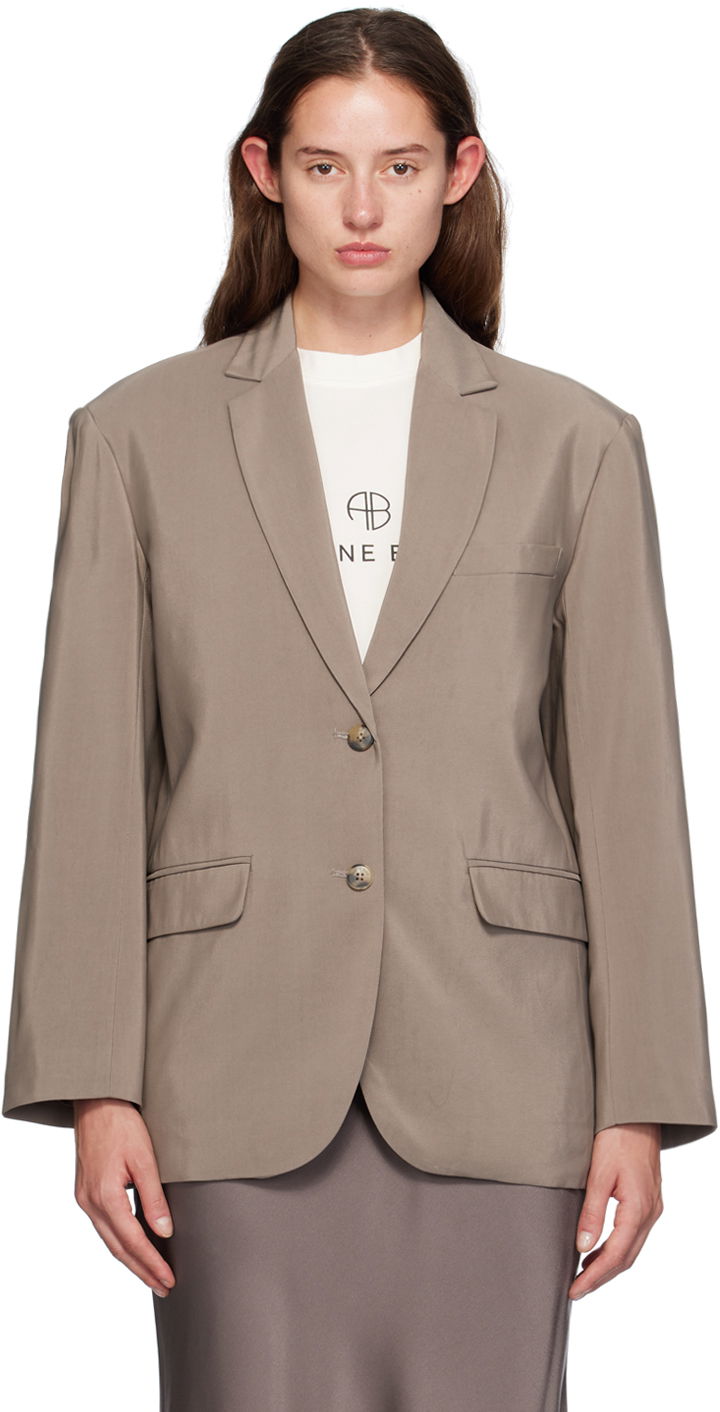 Jakke Anine Bing Single-Breasted Blazer Beige | A-01-2007-TPU23
