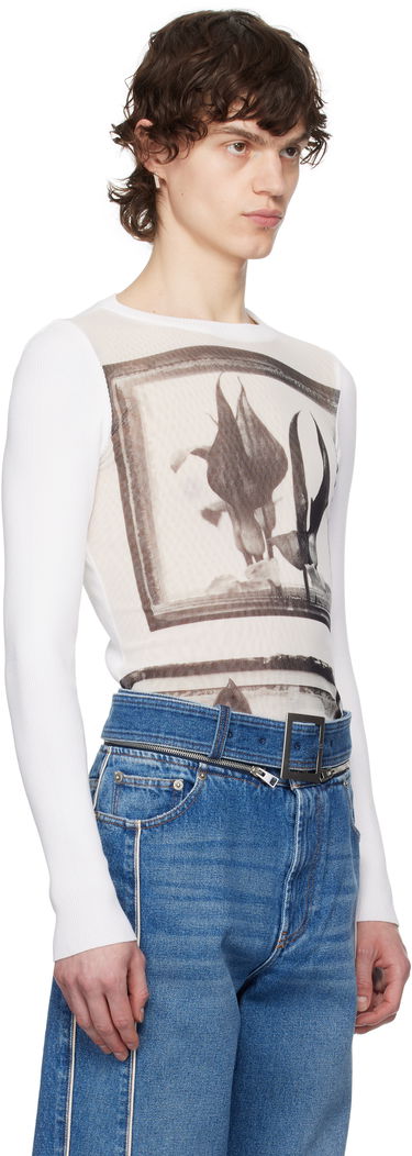 T-shirt Jean Paul Gaultier Jean Paul Gaultier Flowers Cadres T-Shirt Hvid | 25/33-F-TO259-T579-010200, 1