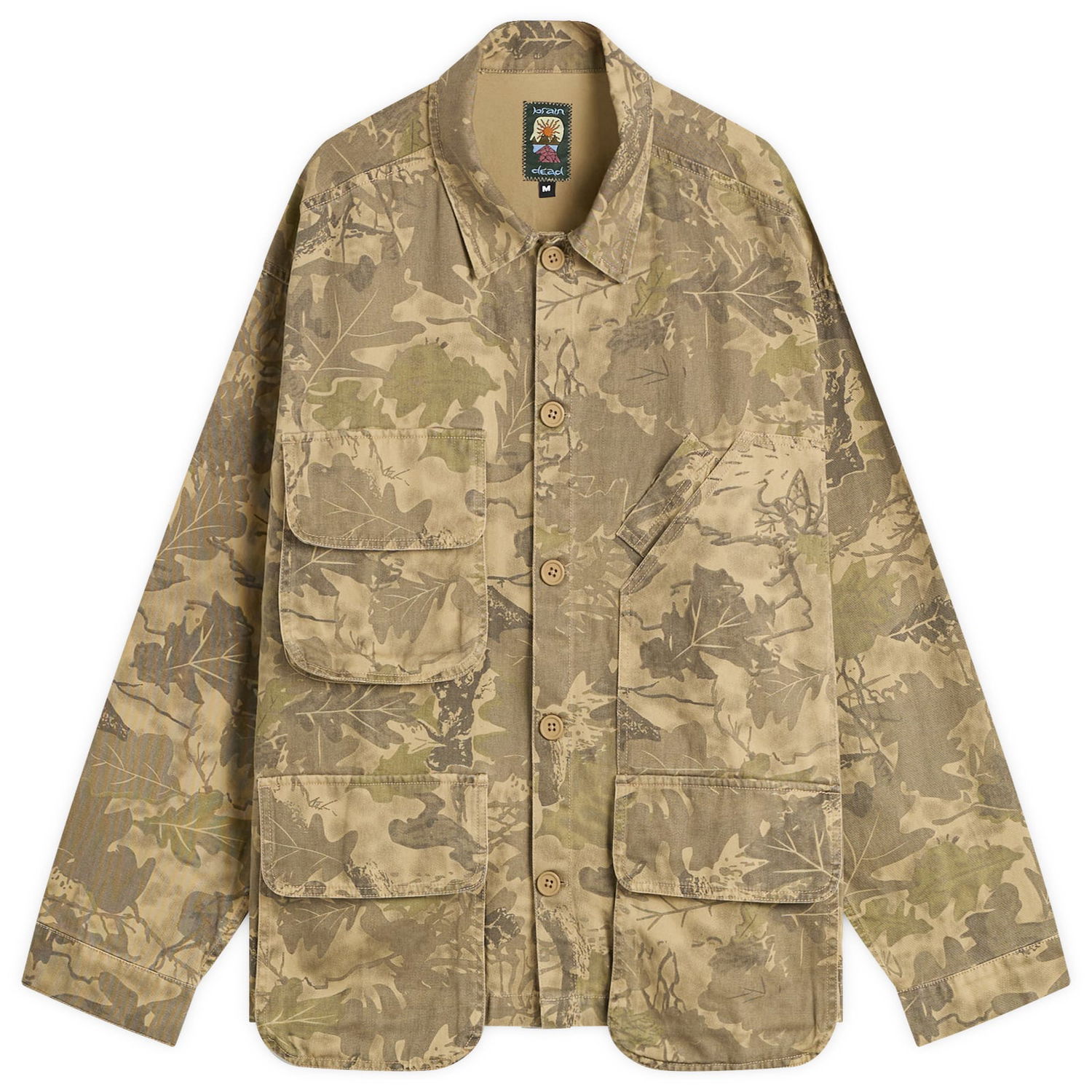 Jakke Brain Dead Brain Dead Twill Military Shirt Jacket, Size Large Beige | BDF25T170045-CAM, 1