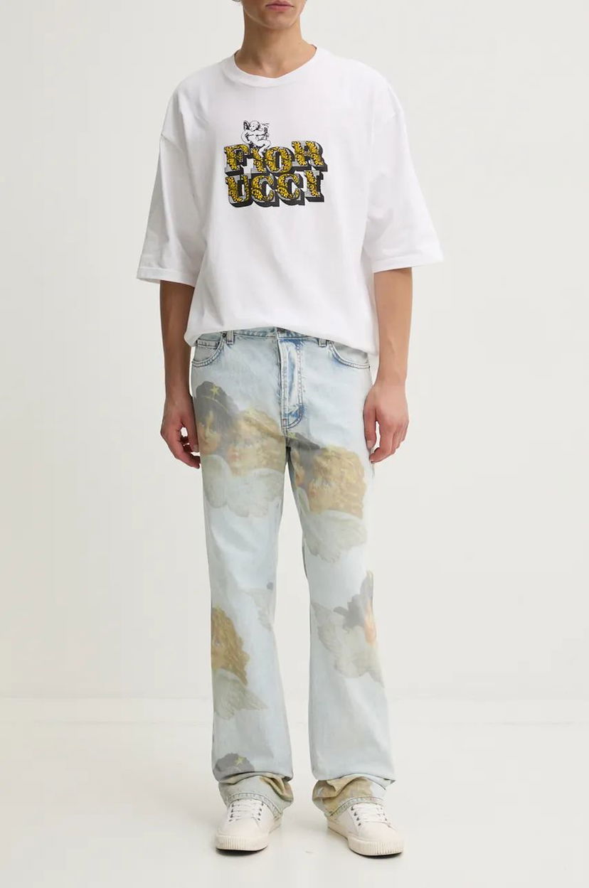 T-shirt Fiorucci Fiorucci Angels Print Jeans Hvid | U01FPDJE075DN03DN07