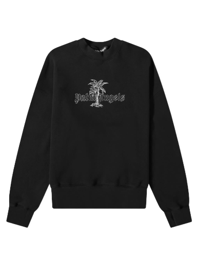 Sweater Palm Angels Sunset Palms Crewneck Sort | PMBA026S22FLE0091001