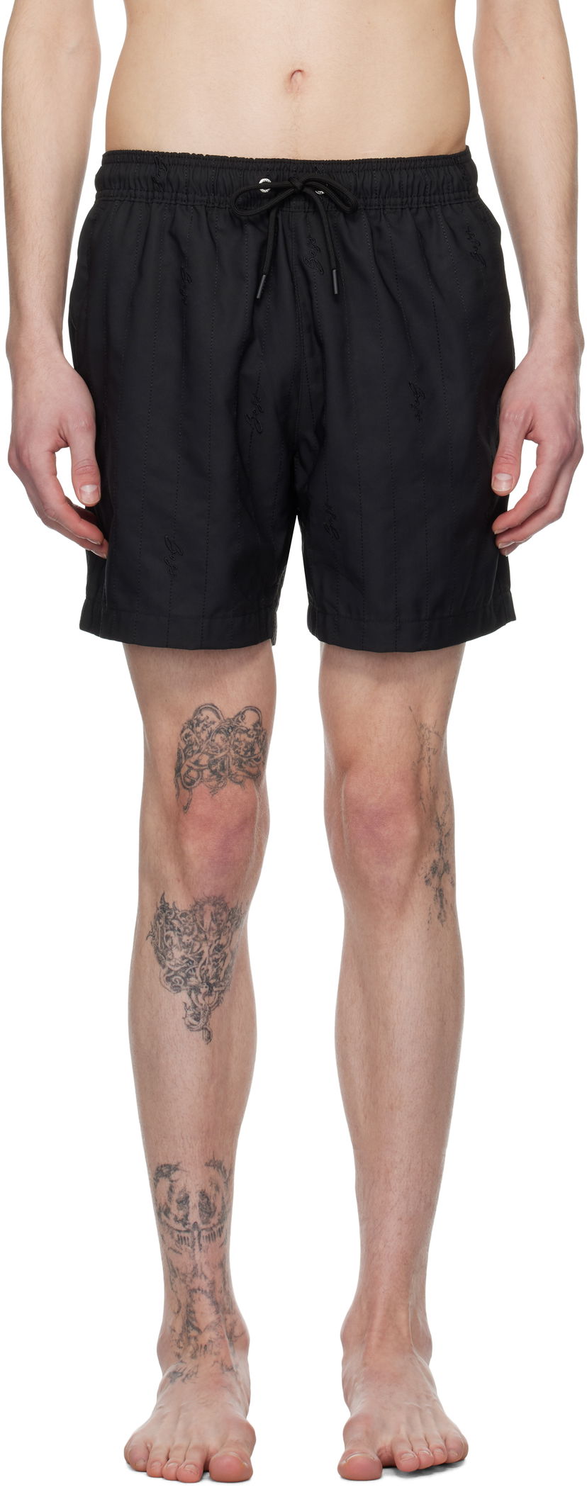 Badetøj BOSS BOSS Embroidered Swim Shorts Sort | 50534310