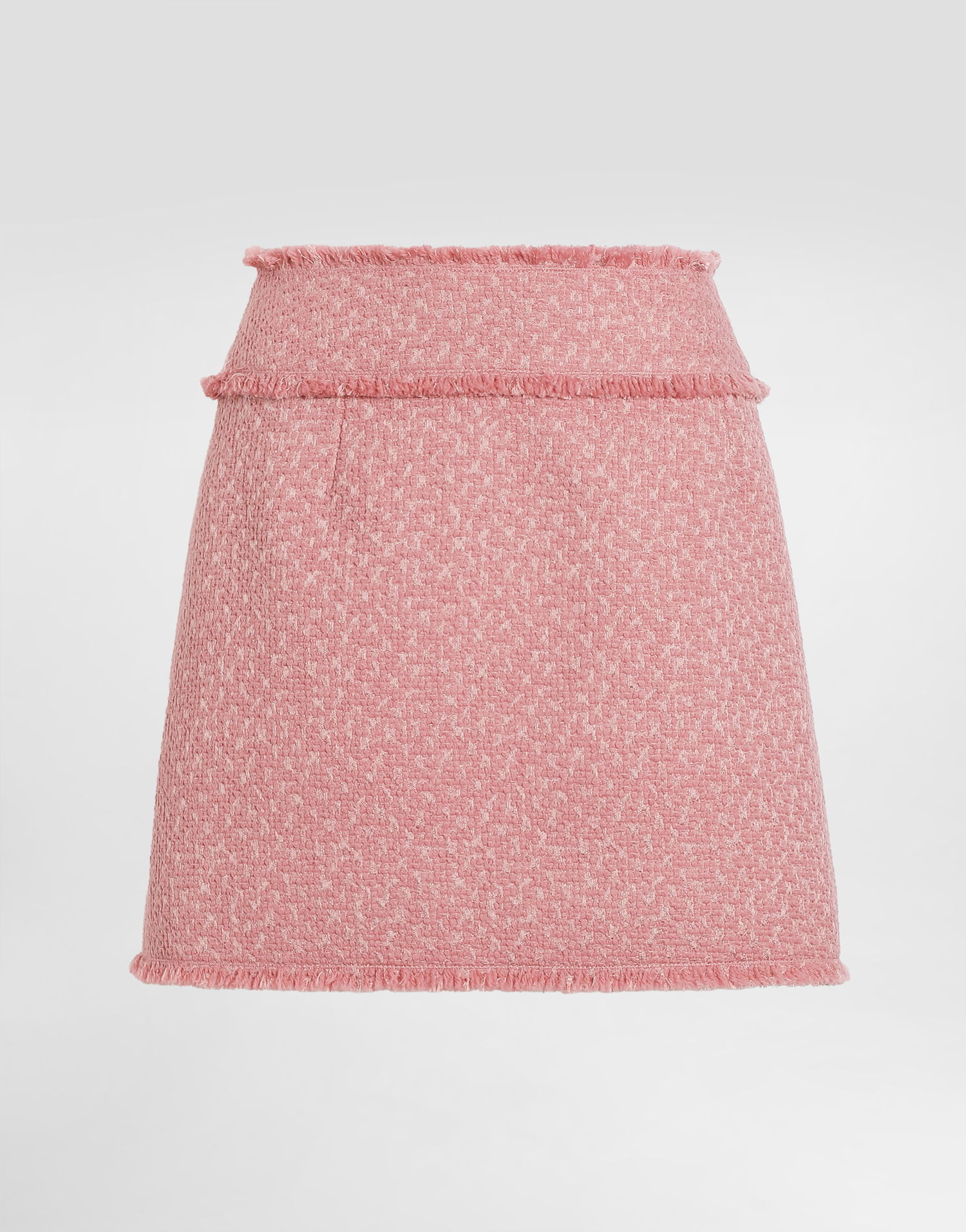 Nederdel Dolce & Gabbana Dolce & Gabbana Wool Raschel Tweed Miniskirt Lyserød | F4CR5THUMUAF0473, 0