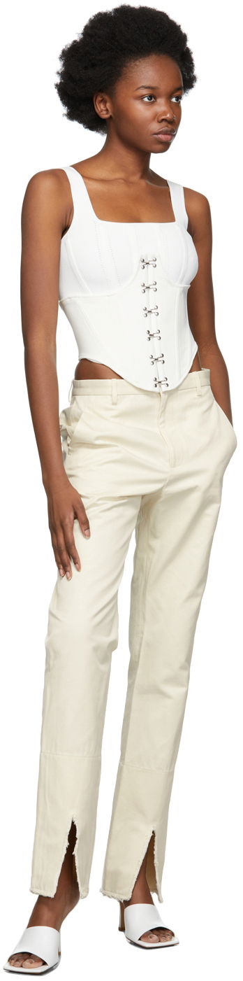 Bukser Dion Lee Split Frayed Trousers Hvid | C2028R22, 3