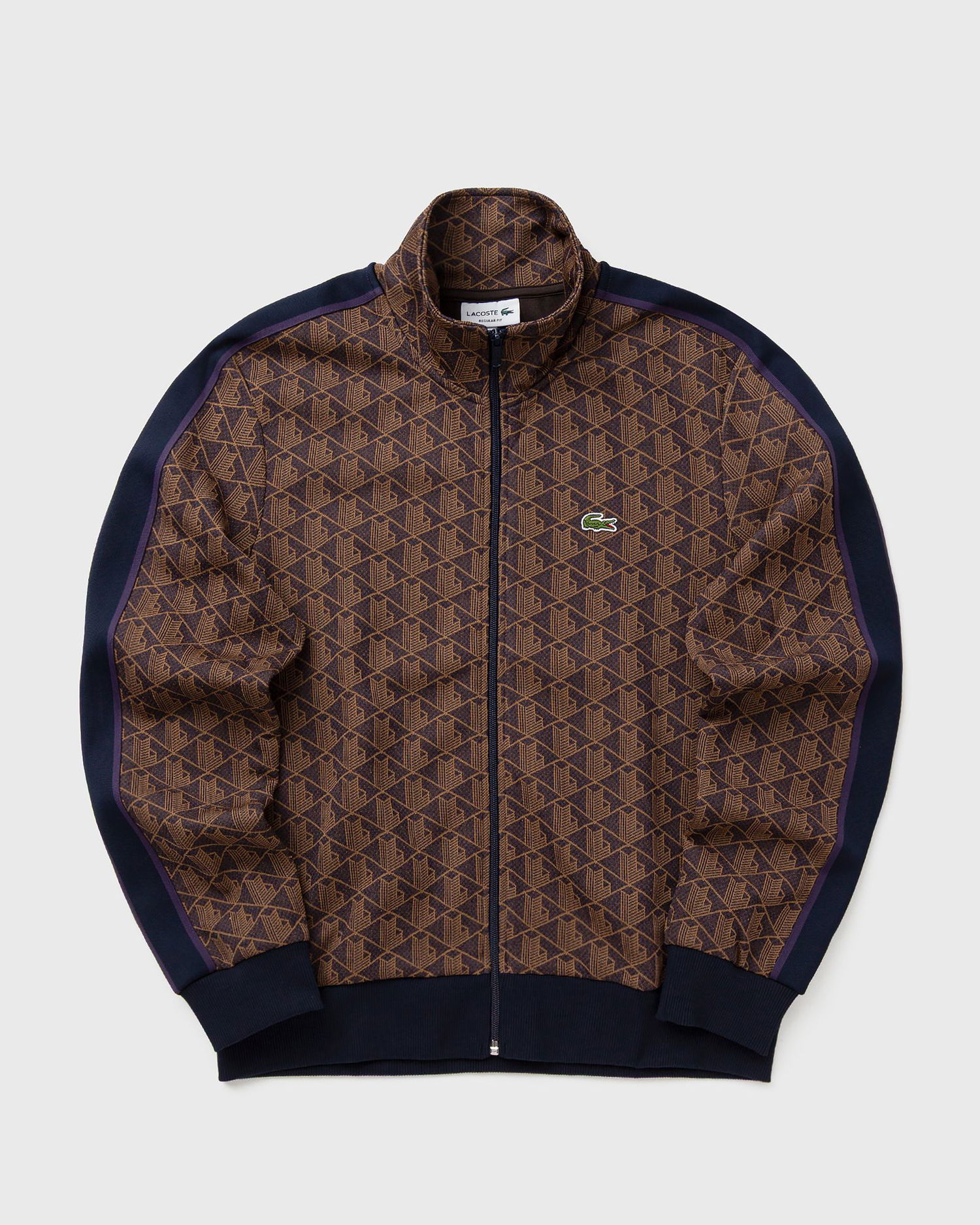 Sweatshirt Lacoste Monogram Pattern Full-Zip Track Sweatshirt with Side Stripes Flerfarvet | SH1368-9I4, 1