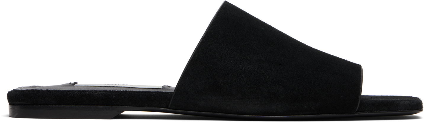 Skopleje TOTEME TOTEME Velour-Leather Bandeau Sandals Sort | 253-WAS0244-LE0004, 0