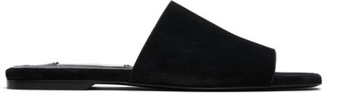 Skopleje TOTEME TOTEME Velour-Leather Bandeau Sandals Sort | 253-WAS0244-LE0004, 0