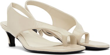 Skopleje TOTEME TOTEME Naplack Leather Thong Heeled Sandals Beige | 252-WAS0201-LE0020, 3