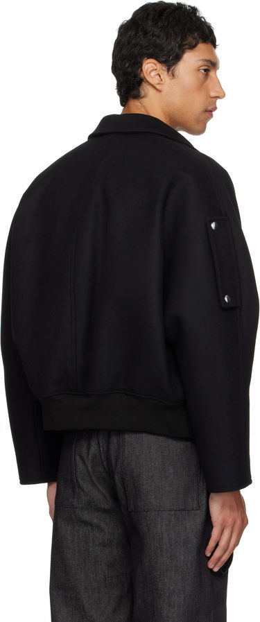 Bomberjakke Courrèges Courrèges Embroidered Wool Bomber Jacket Sort | 325CBL308WO0118, 2