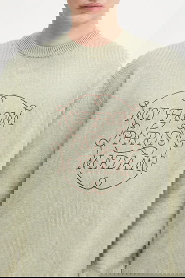Sweater Drôle de Monsieur Drôle de Monsieur La Maille Slogan Tresses Wool Sweater Grøn | H.PO191.WO023, 3